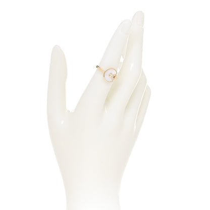 Cartier 18K Yellow Gold Diamond Mother of Pearl Amulette de Cartier Ring 50 5.25 2 of 4