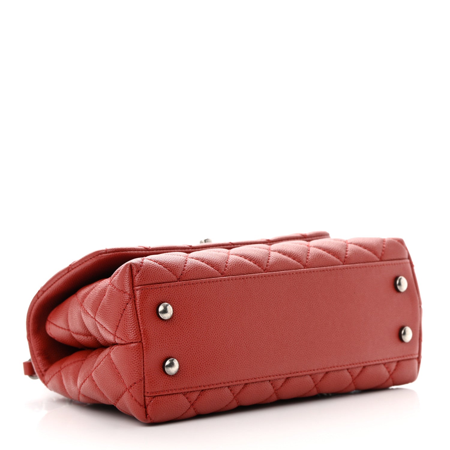 Chanel Caviar Quilted Mini Coco Handle Flap Red 4 of 13