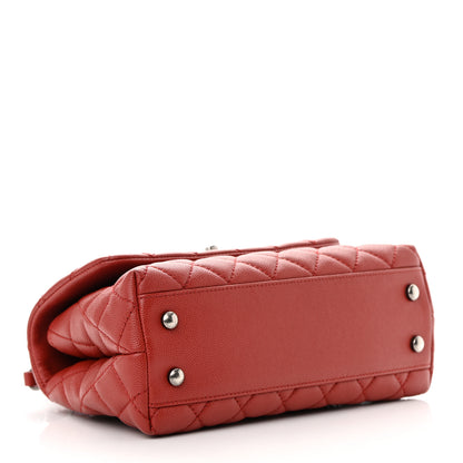Chanel Caviar Quilted Mini Coco Handle Flap Red 4 of 13