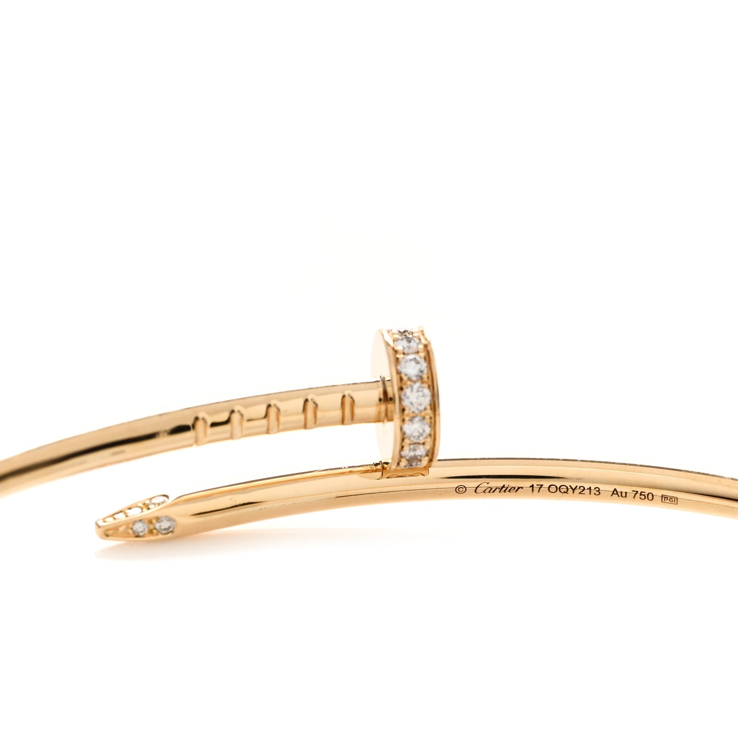 18K Yellow Gold Diamond Small Juste Un Clou Bracelet 17