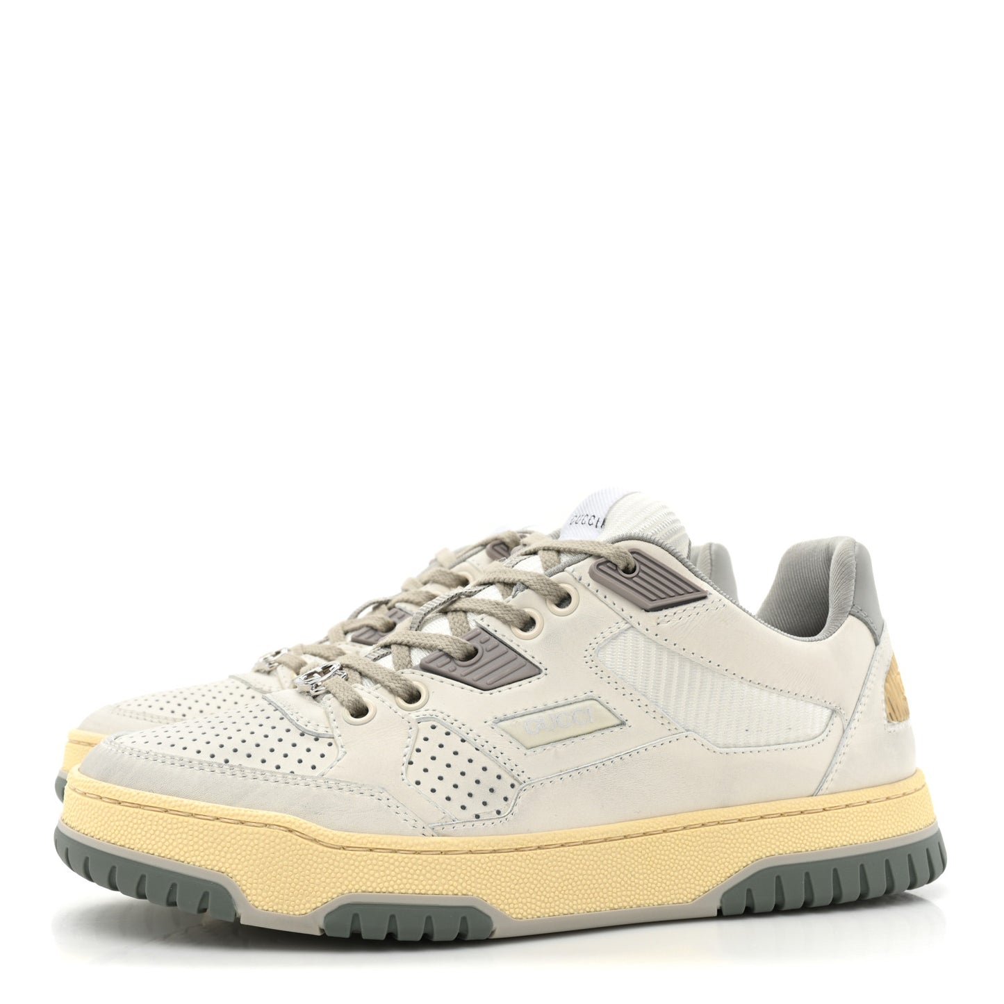Calfskin Distressed Effect Womens Sneakers 37 Off White