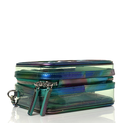 Chanel PVC Patent Calfskin Patent Lambskin Small CC Vanity Case Green 4 of 10
