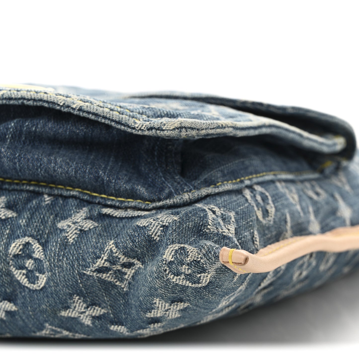 Monogram Denim Sac Plat Blue
