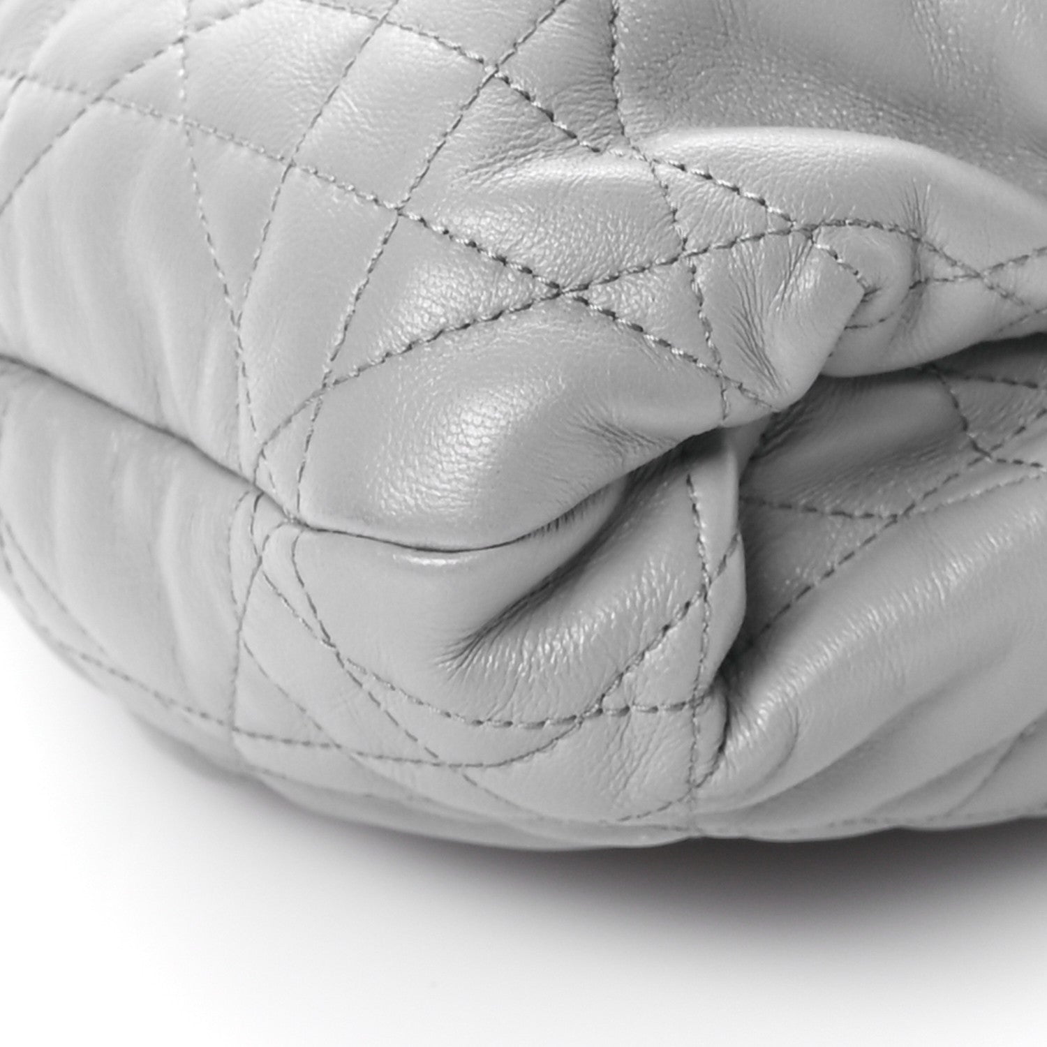 Christian Dior Lambskin Supple Macrocannage Ammi Bag Grey 9 of 10