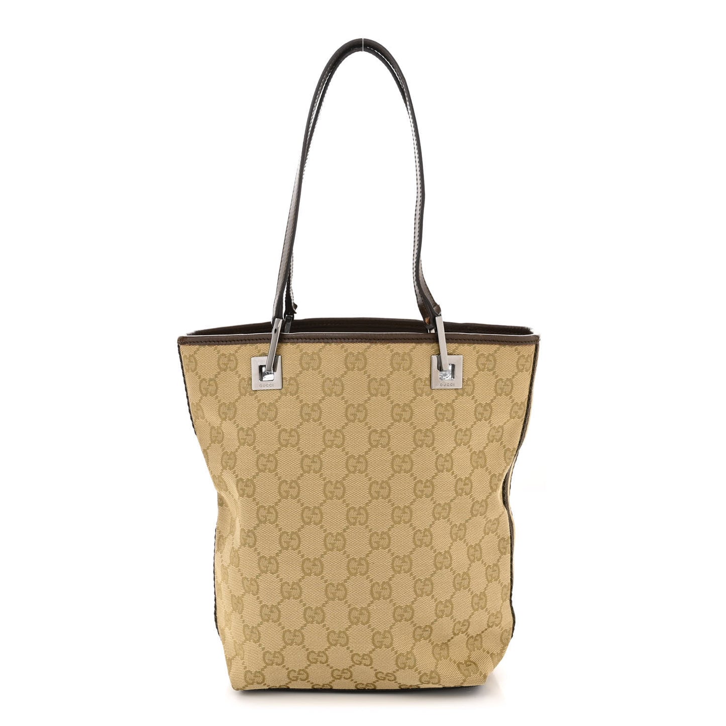 Monogram Small Bucket Tote Beige Dark Brown