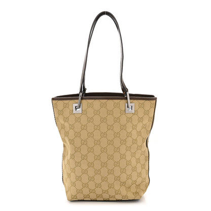 Gucci Monogram Small Bucket Tote Beige Dark Brown 1 of 14