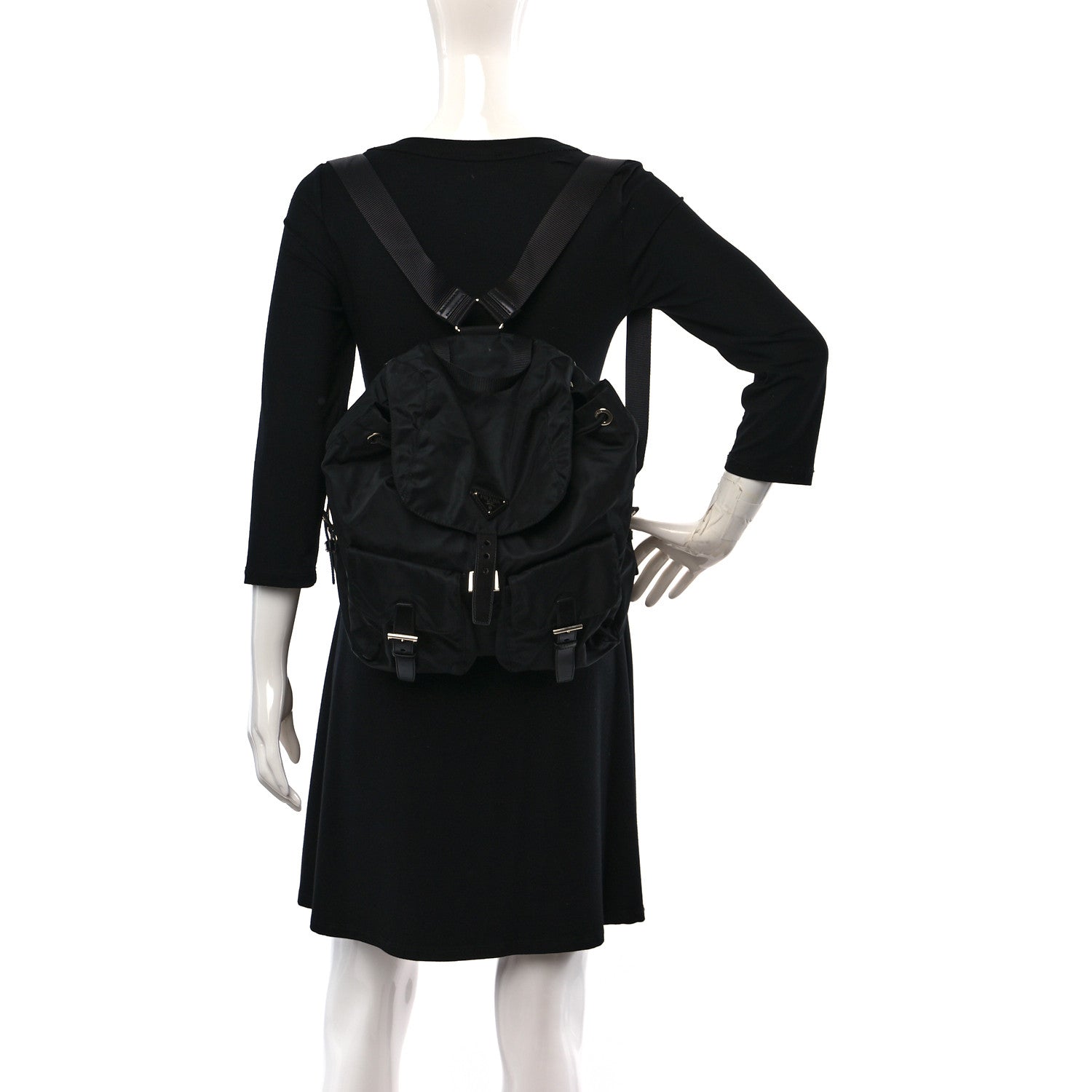 Prada Nylon Vela Large Backpack Black 2 of 9