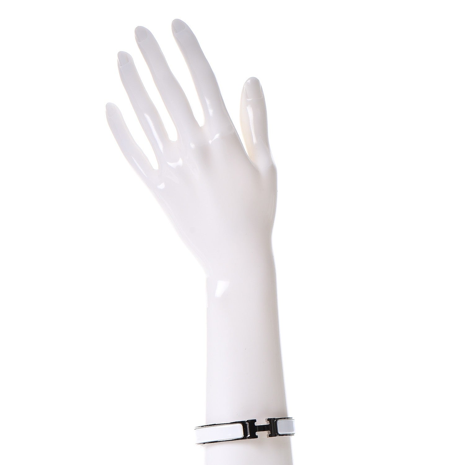 Hermes Enamel Narrow Clic Clac H Bracelet GM White 2 of 5