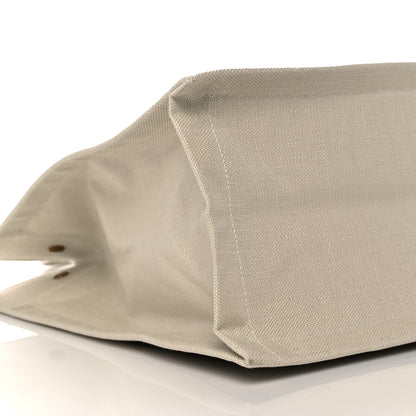 Saint Laurent Linen Calfskin Small Rive Gauche Tote Military Green Blanc Vintage 7 of 10