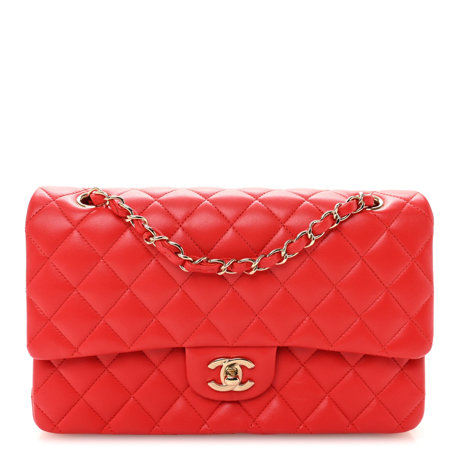 Chanel Lambskin Quilted Medium Double Flap Red 1 of 12