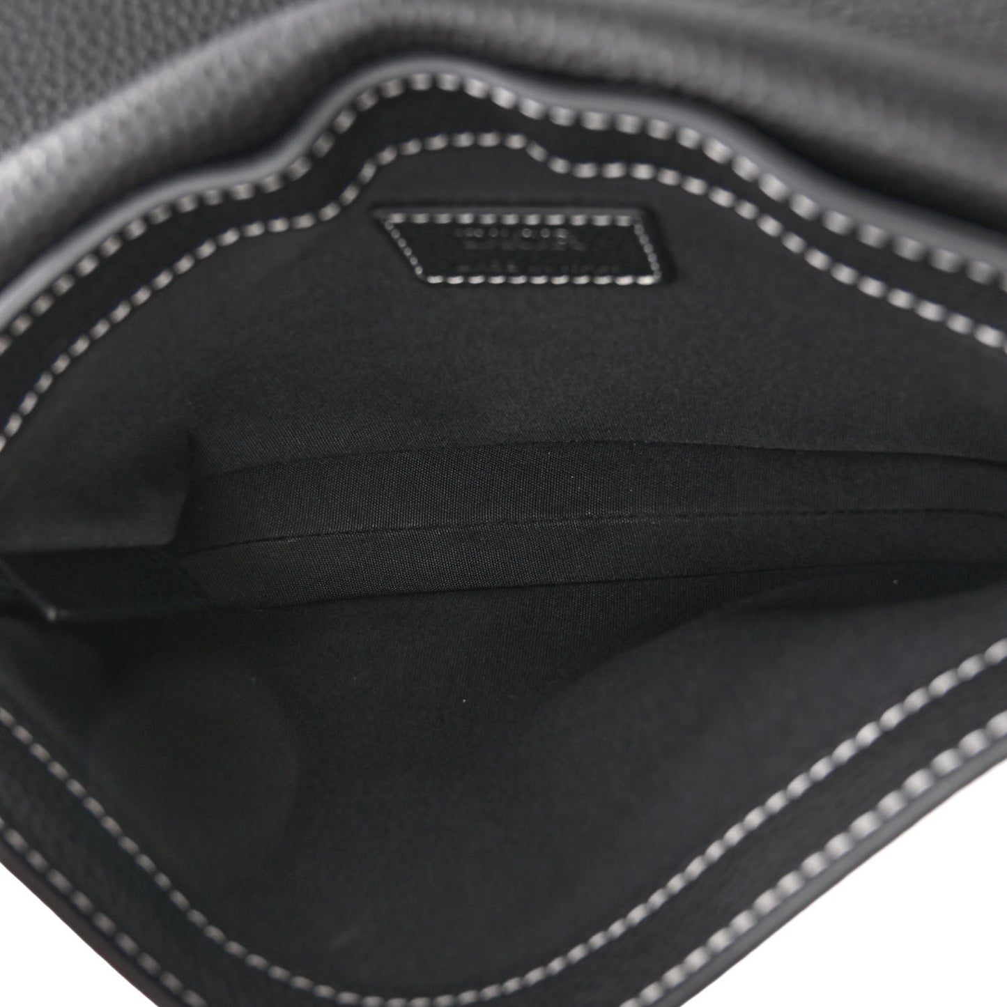 X KAWS Grained Calfskin Saddle Pouch Black