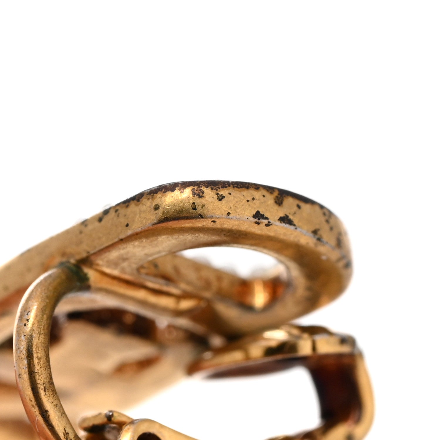 Gucci Metal Pearl Loved Ear Cuff Earring Aged Gold Aged Gold 8 of 9