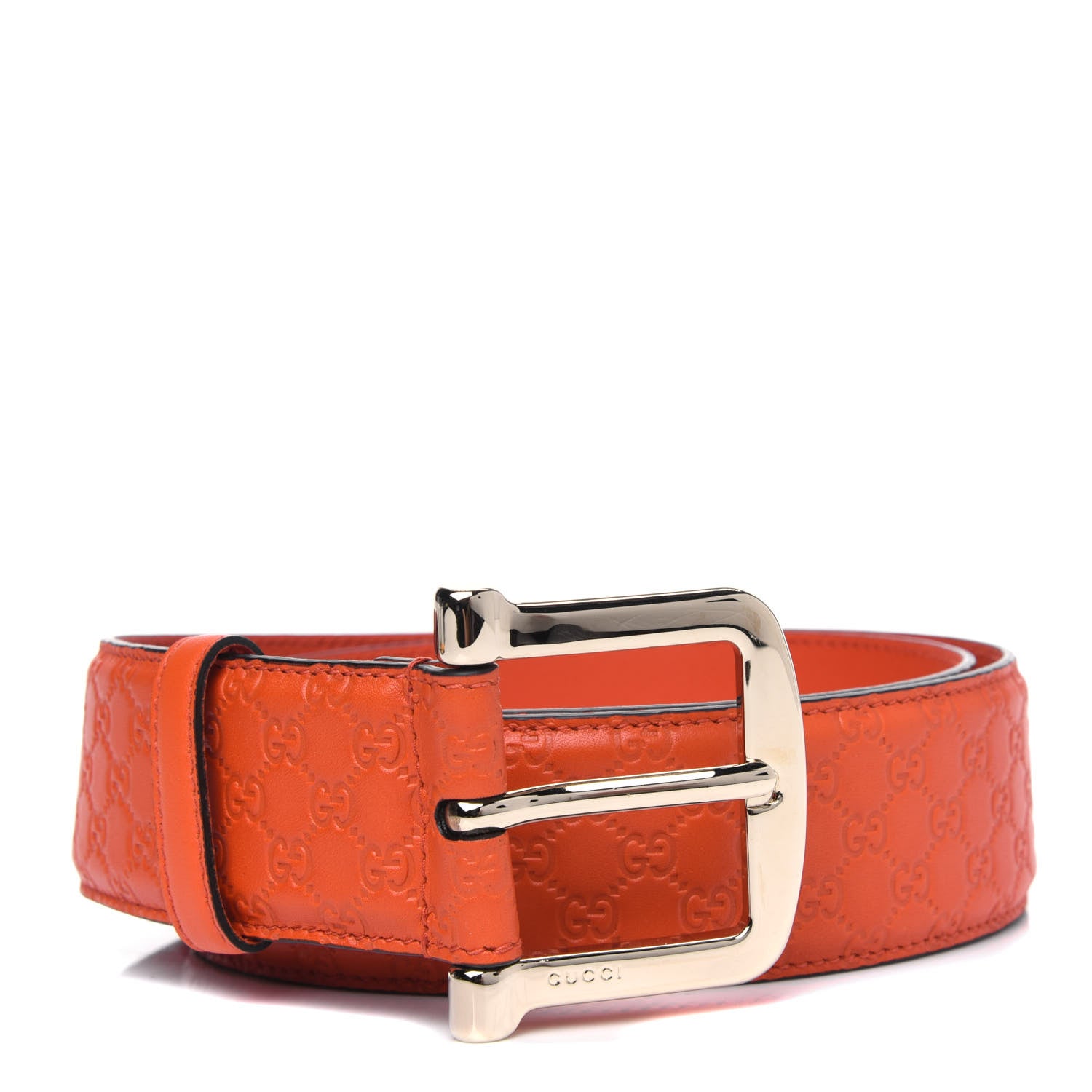 Gucci Soft Microguccissima 40mm Belt 85 34 Sun Orange 1 of 3