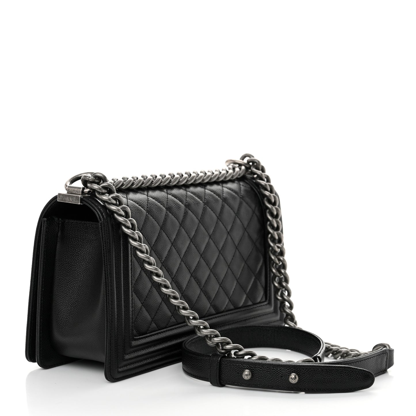 Caviar Quilted Medium Boy Flap Black