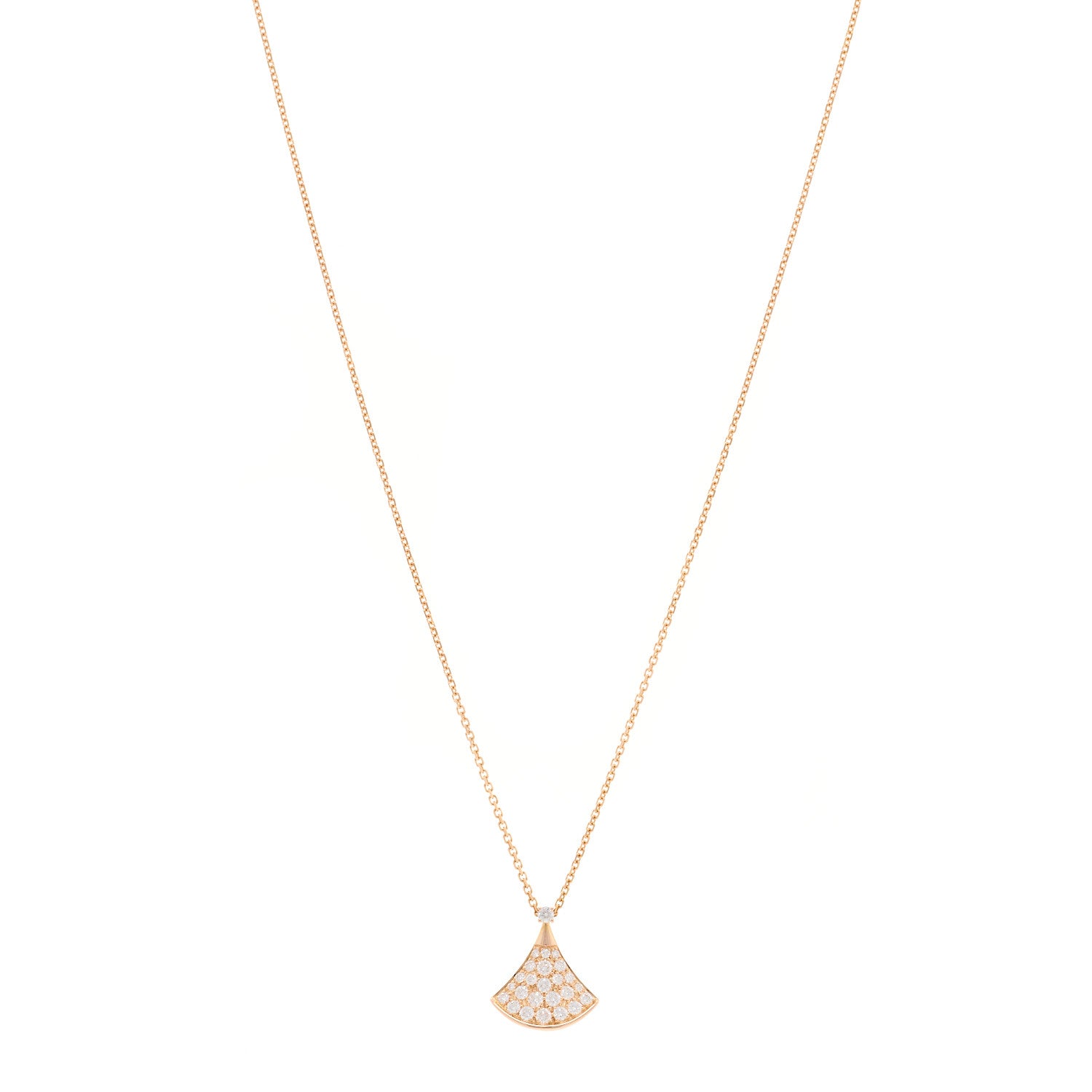 Bulgari 18K Rose Gold Diamond Divas' Dream Pave Pendant Necklace 1 of 5