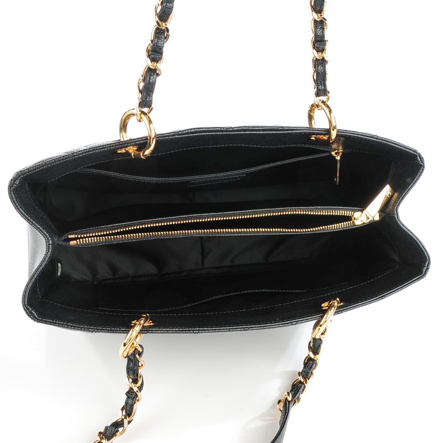Caviar Quilted Grand Shopping Tote GST Black