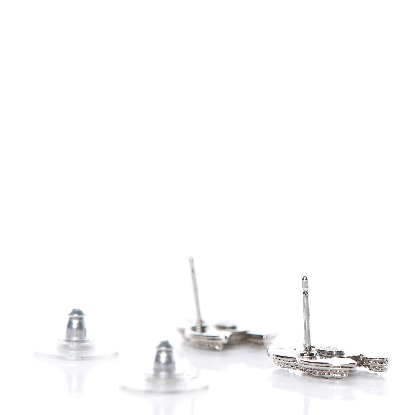 Crystal CC Earrings Silver