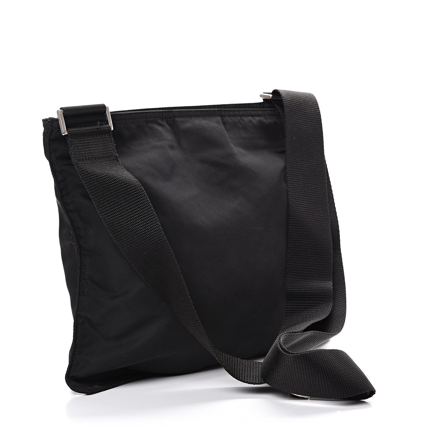 Prada Nylon Flat Messenger Bag Black 2 of 9