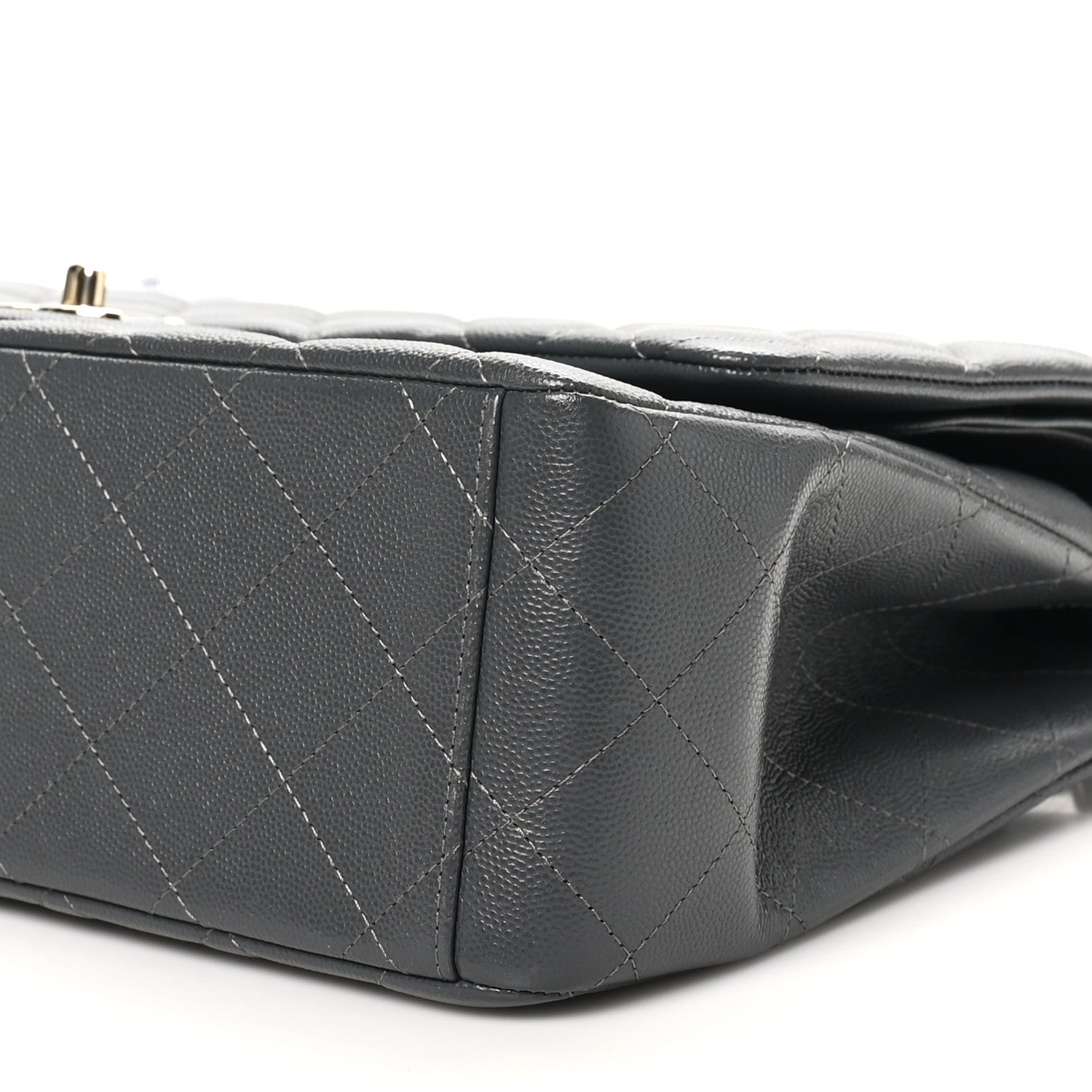 Chanel Caviar Quilted Maxi Double Flap Dark Grey 10 of 10