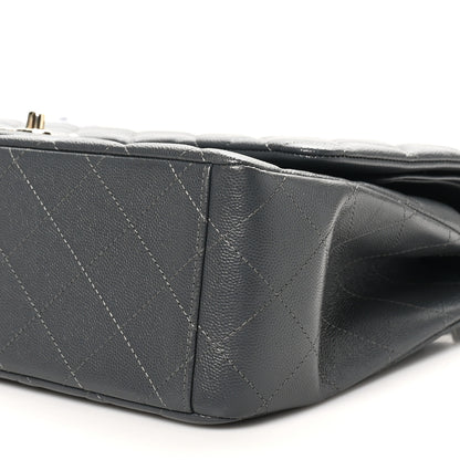 Chanel Caviar Quilted Maxi Double Flap Dark Grey 10 of 10