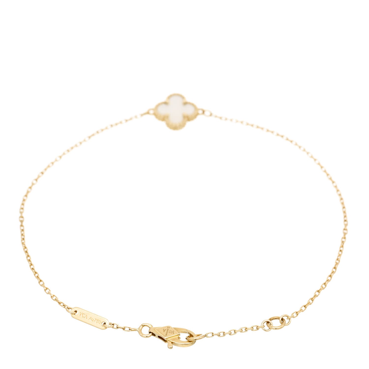 Van Cleef & Arpels 18K Yellow Gold Mother of Pearl Sweet Alhambra Bracelet 2 of 5