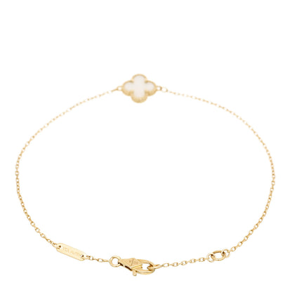 Van Cleef & Arpels 18K Yellow Gold Mother of Pearl Sweet Alhambra Bracelet 2 of 5