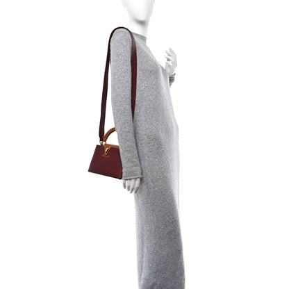 Louis Vuitton Taurillon Ostrich Mini Capucines Griotte Red Honey 2 of 12