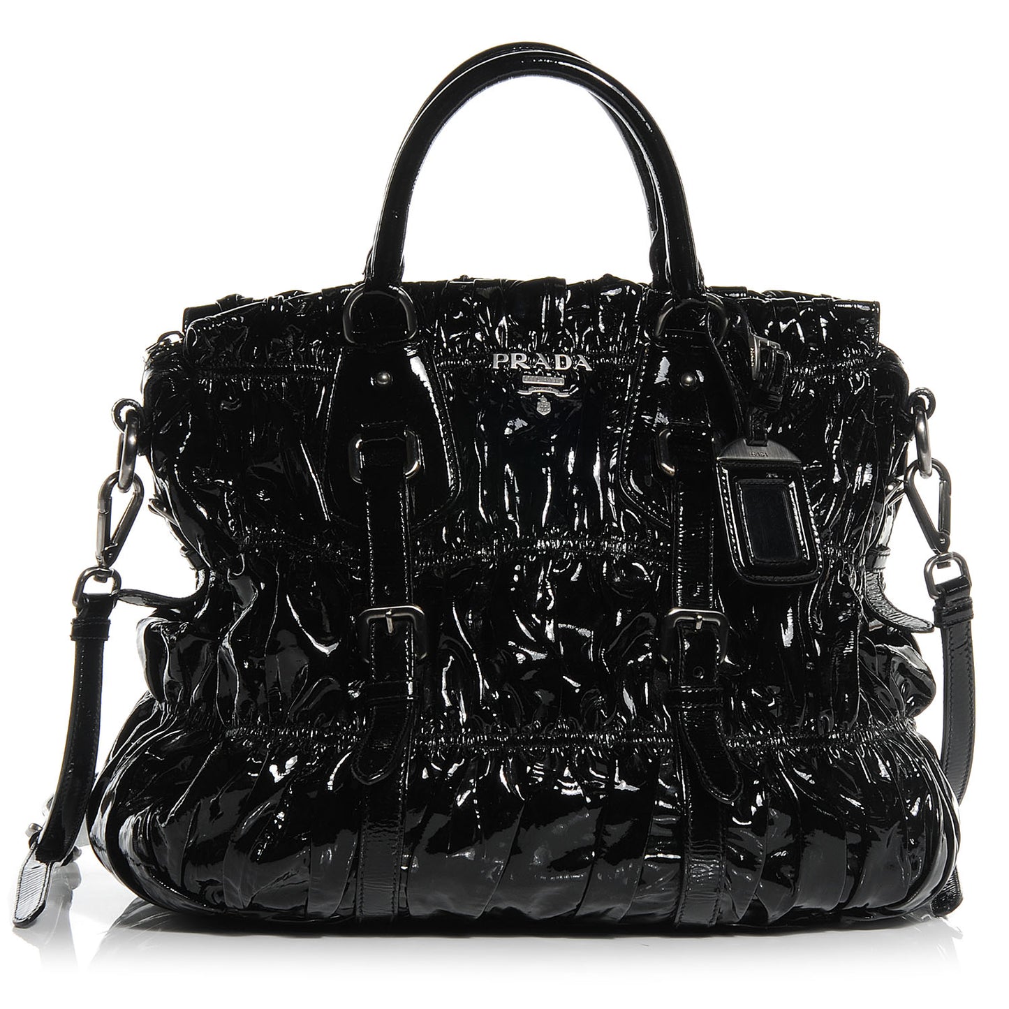 Vernice Gaufre Tote Black