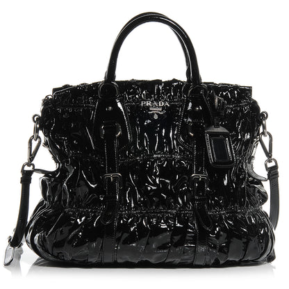 Prada Vernice Gaufre Tote Black 1 of 9