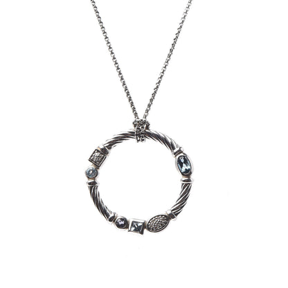 David Yurman Sterling Silver Diamond Blue Topaz Hampton Blue Topaz Iolite Confetti Pendant Necklace 4 of 7