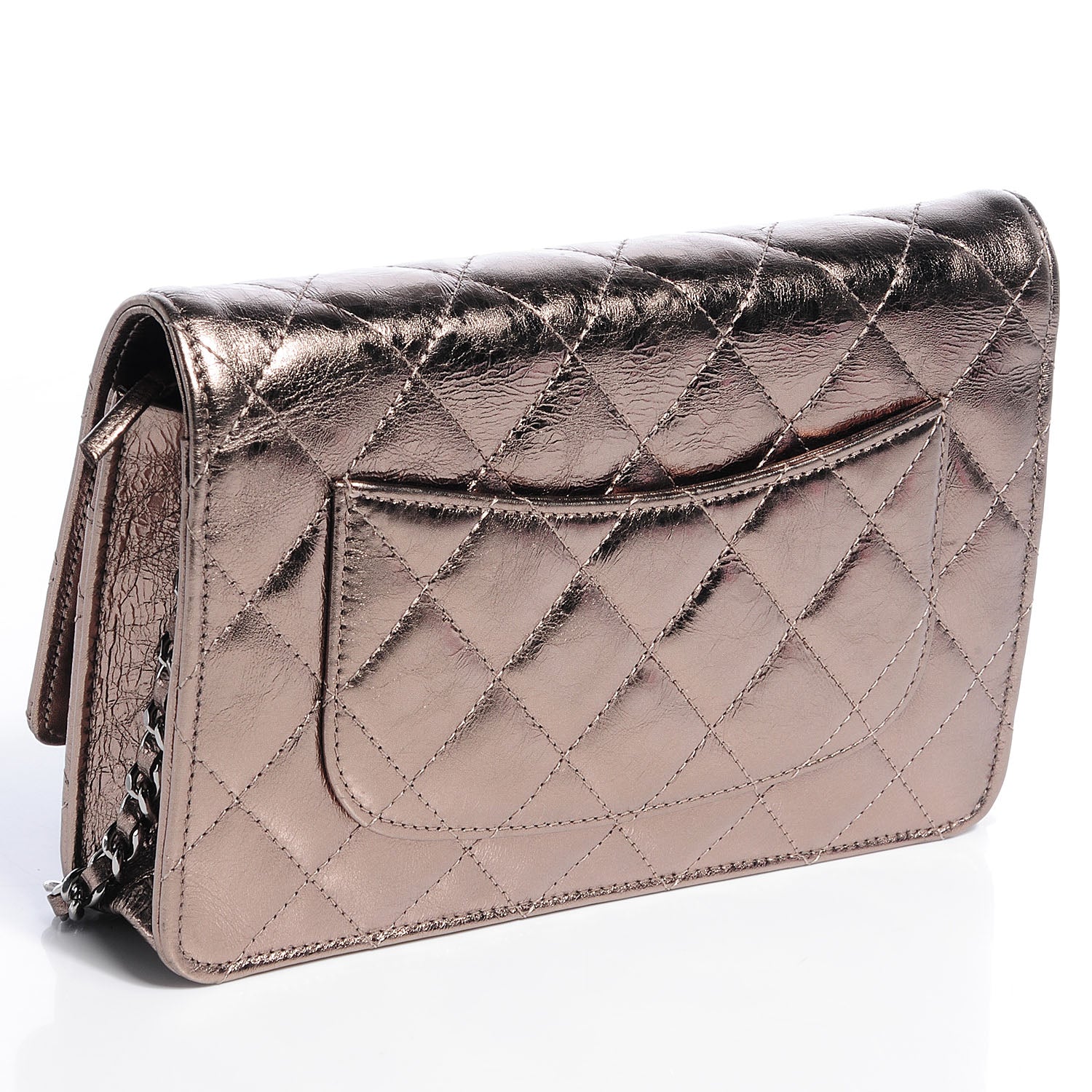 Chanel Metallic Reissue Wallet On Chain Bronze 3 of 8