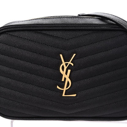 Saint Laurent Grain De Poudre Matelasse Monogram Mini Lou Camera Bag Black 7 of 10