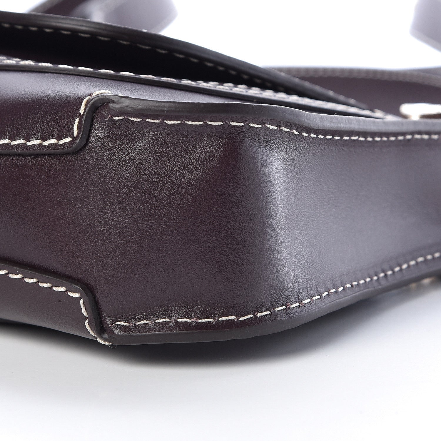 Chloe Shiny Calfskin Small Marcie Saddle Shoulder Bag Black Raisin 10 of 13