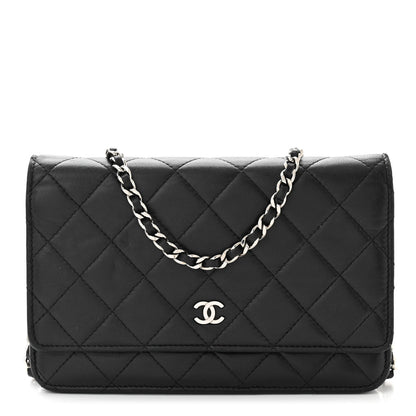 Chanel Lambskin Quilted Wallet On Chain WOC Black 1 of 11