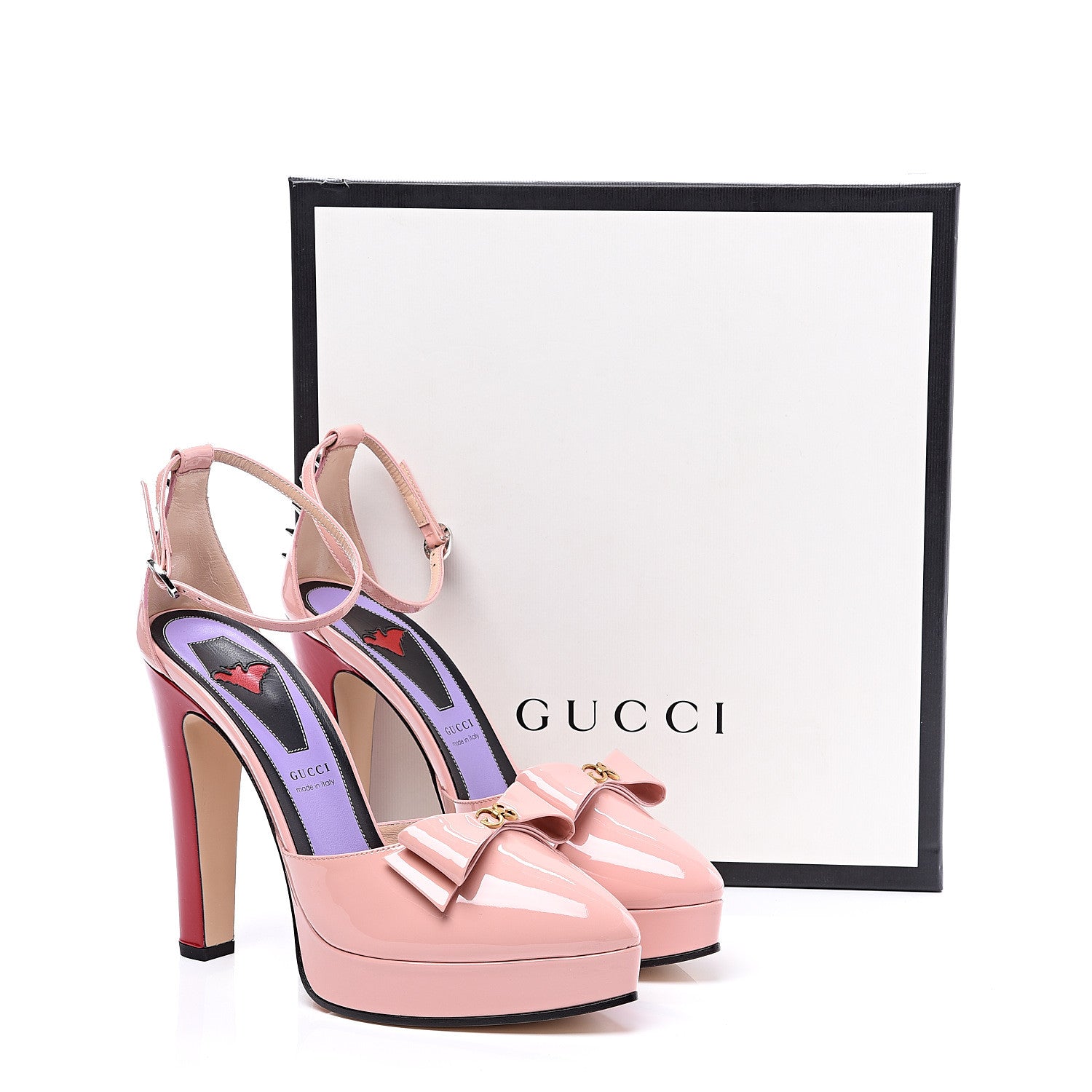 Gucci Patent Crystal GG Bow Sadie Spike Ankle Strap d'Orsay Platform High Heel Pumps 39.5 Perfect Pink 11 of 11