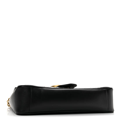Gucci Calfskin Matelasse Medium GG Marmont Shoulder Bag Black 4 of 12