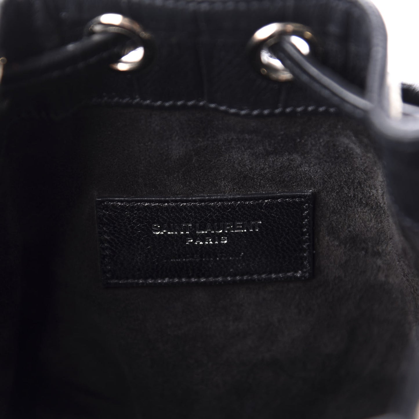 Calfskin Crocodile Embossed Small Emmanuelle Bucket Bag Black