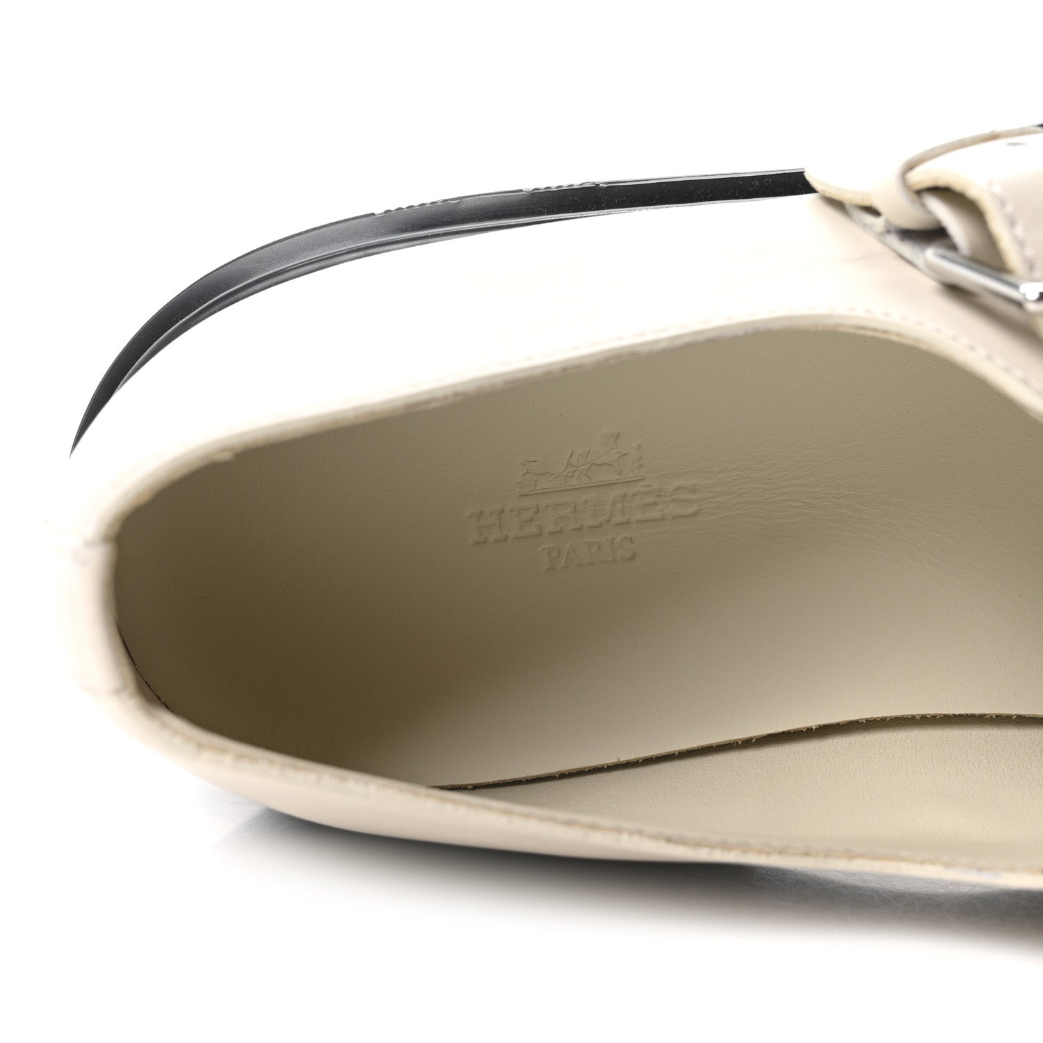 Hermes Calfskin Hoxton Oxford 38 Beige Glaise 8 of 10