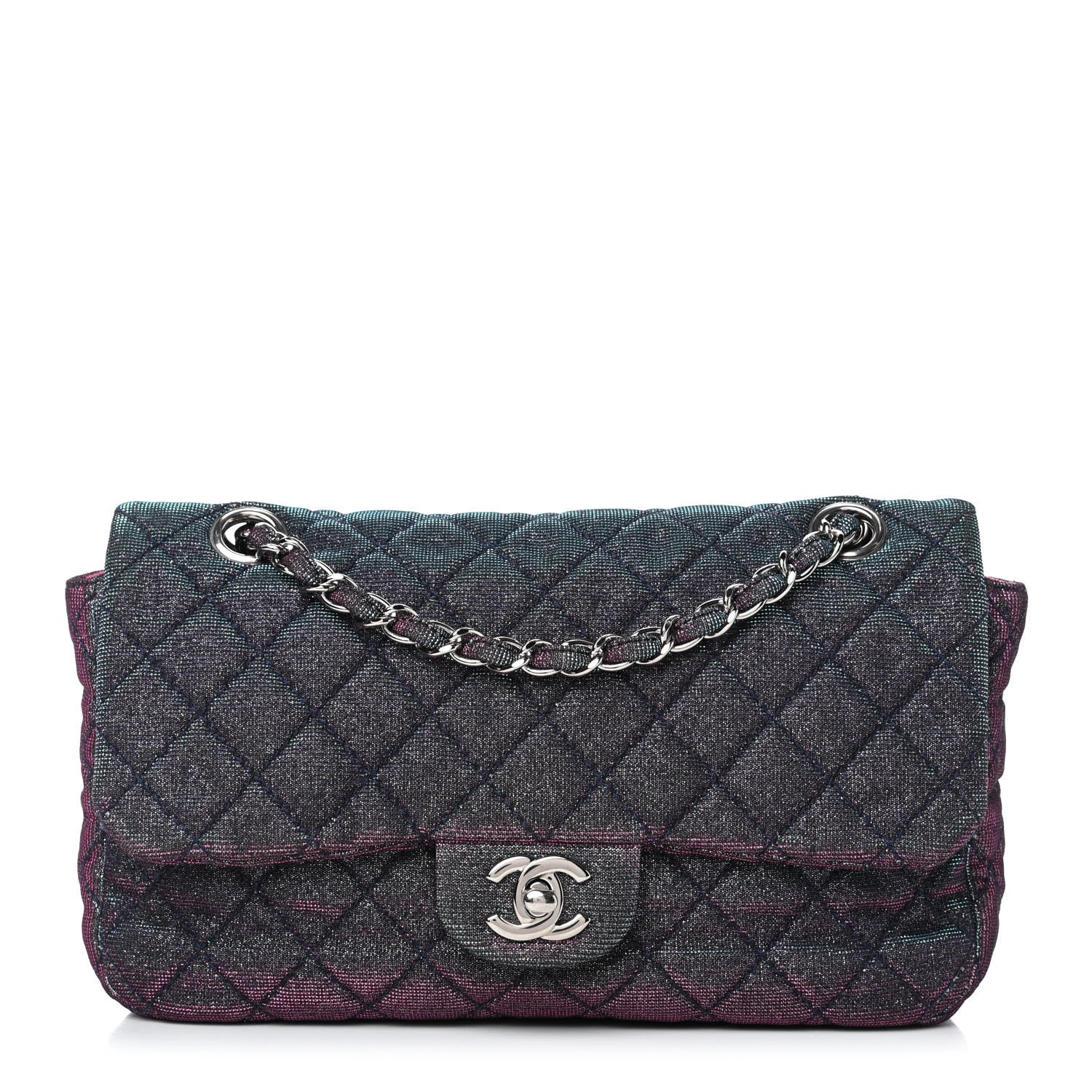 Chanel Iridescent Glitter Fabric Jumbo Single Flap Multicolor 1 of 4
