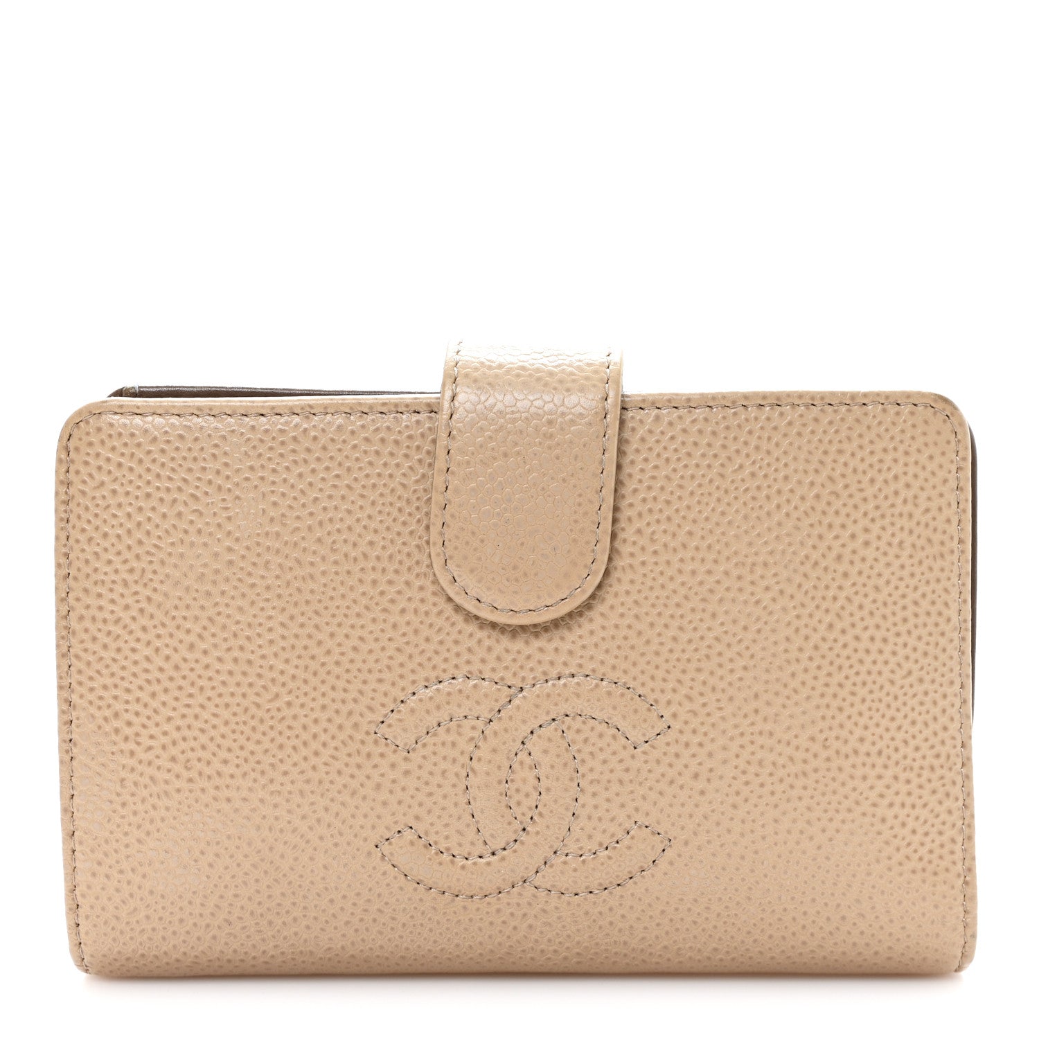 Chanel Caviar Timeless CC French Wallet Beige 1 of 11