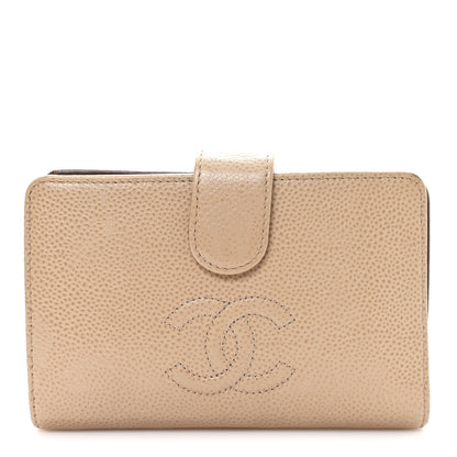 Chanel Caviar Timeless CC French Wallet Beige 1 of 11