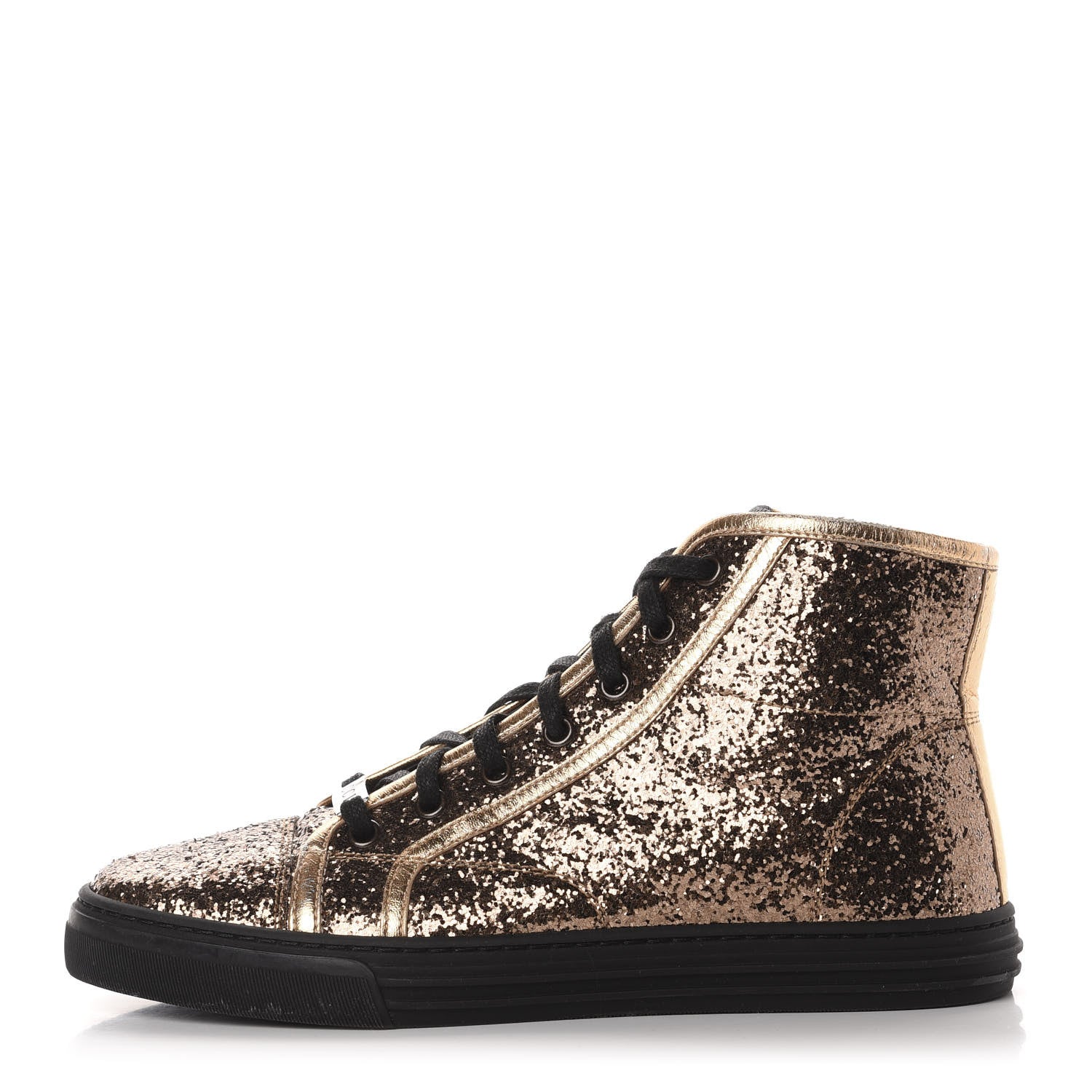 Gucci Nappa Glitter Galactica High Top Sneakers 36.5 Copper 1 of 9