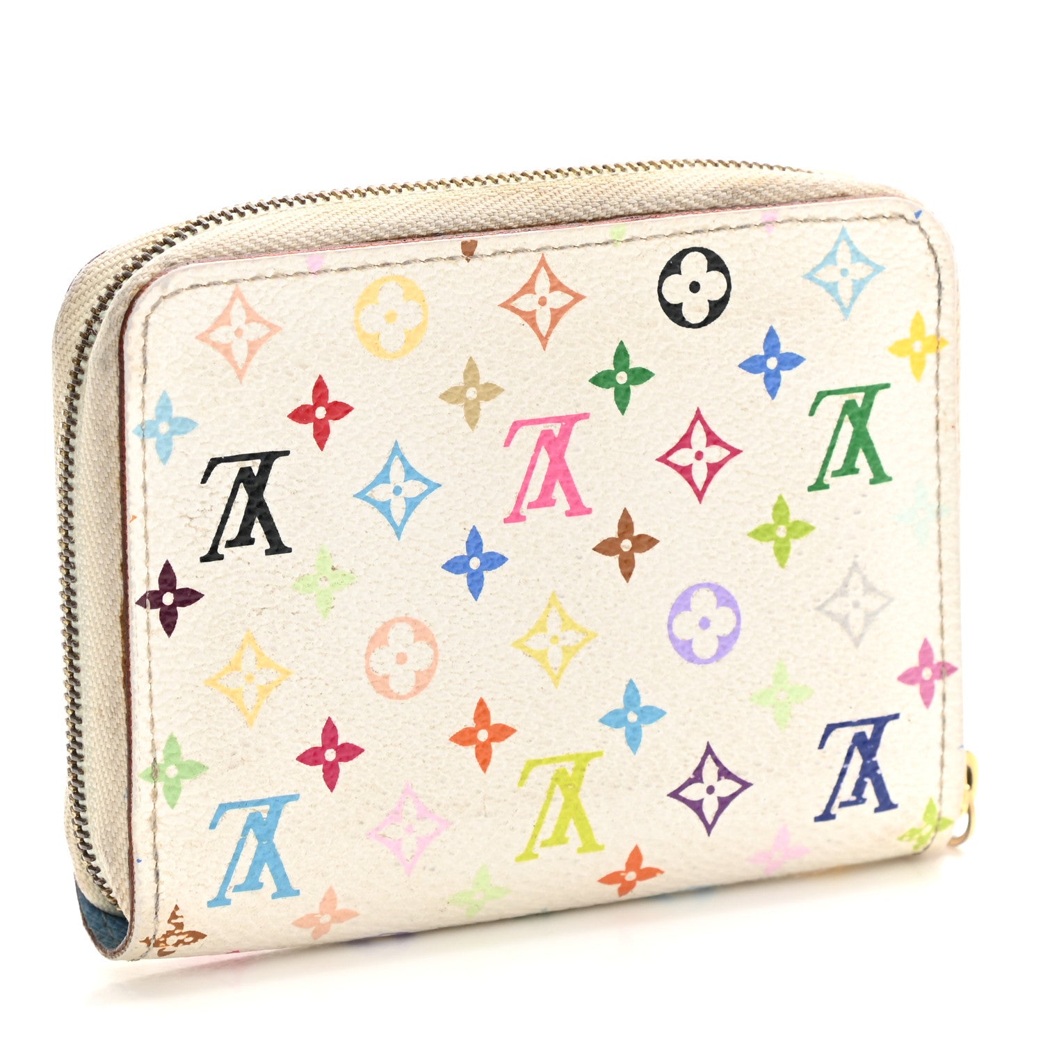 Louis Vuitton Monogram Multicolor Zippy Coin Purse Wallet White Raisin 3 of 7