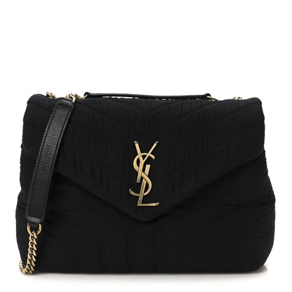 Saint Laurent Fabric Y Quilted Monogram Small Loulou Chain Satchel Black 1 of 12
