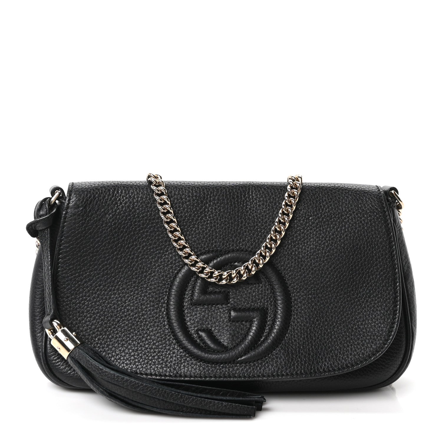 Gucci Pebbled Calfskin Medium Soho Flap Crossbody Black 1 of 10