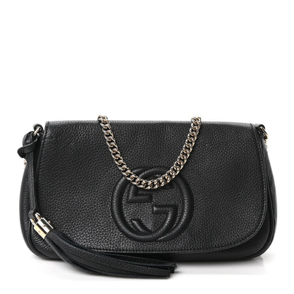 Gucci Pebbled Calfskin Medium Soho Flap Crossbody Black 1 of 10