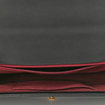 Chanel Calfskin Caviar Suede Chevron New Medium Boy Flap Black 5 of 11