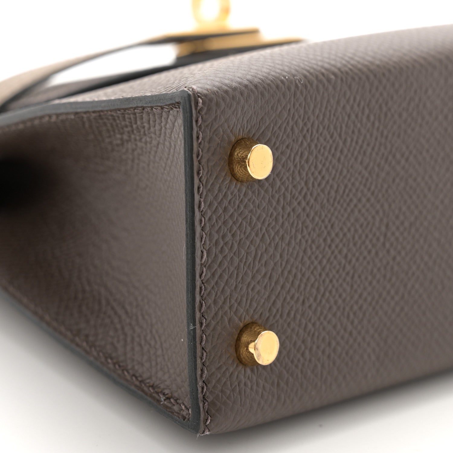 Hermes Epsom Tri-Color Mini Kelly Sellier 20 Ecorce Etoupe Black 9 of 13