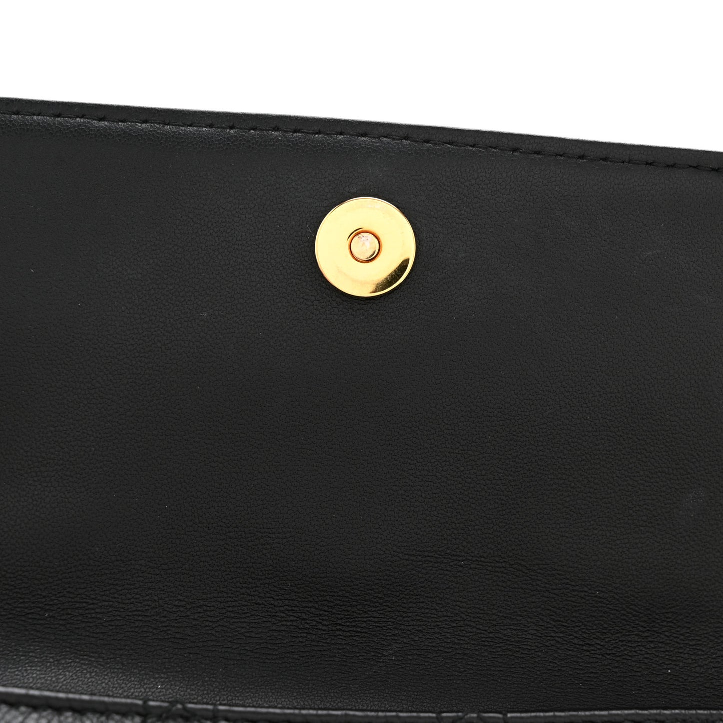 Supple Calfskin Cannage Caro Pouch With Chain  Black
