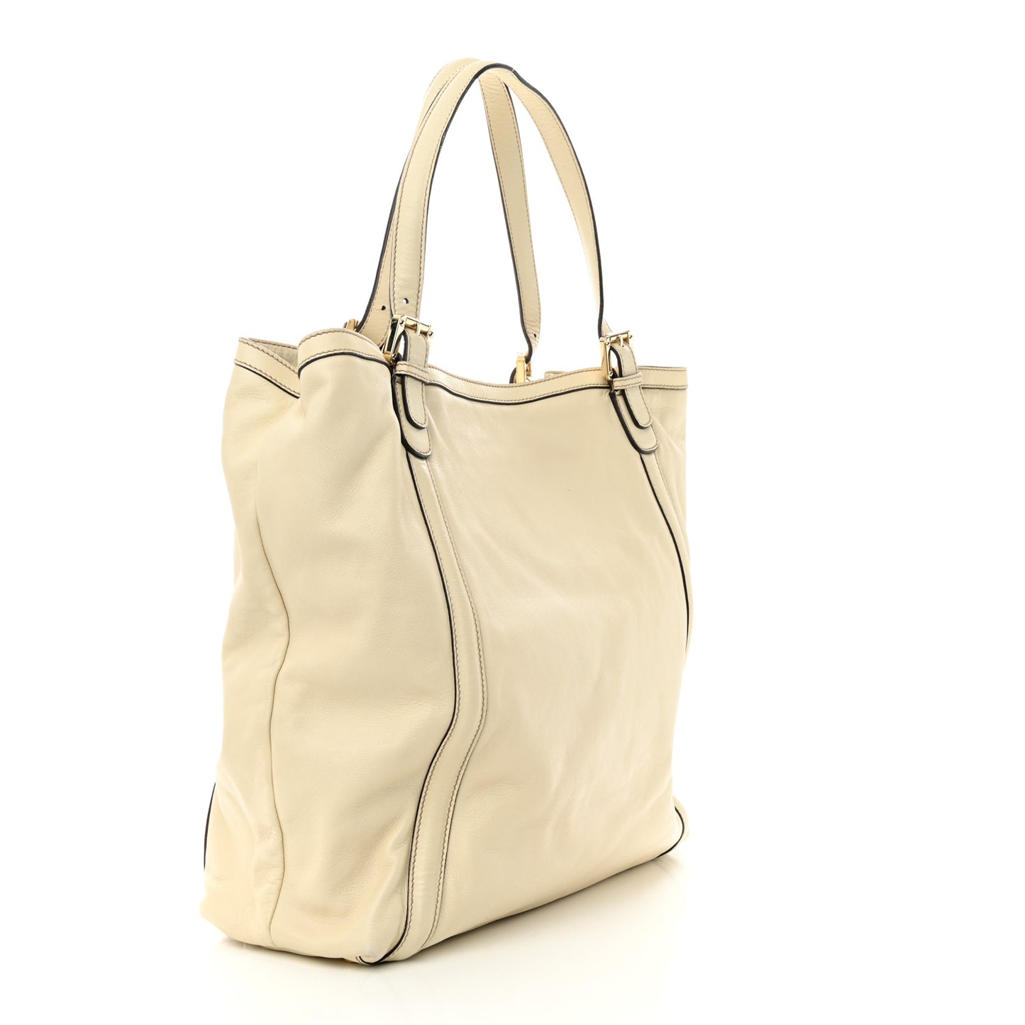 Calfskin Large Britt Shoulder Bag Ivory